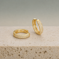 Double Row Pavé Huggies (Gold)