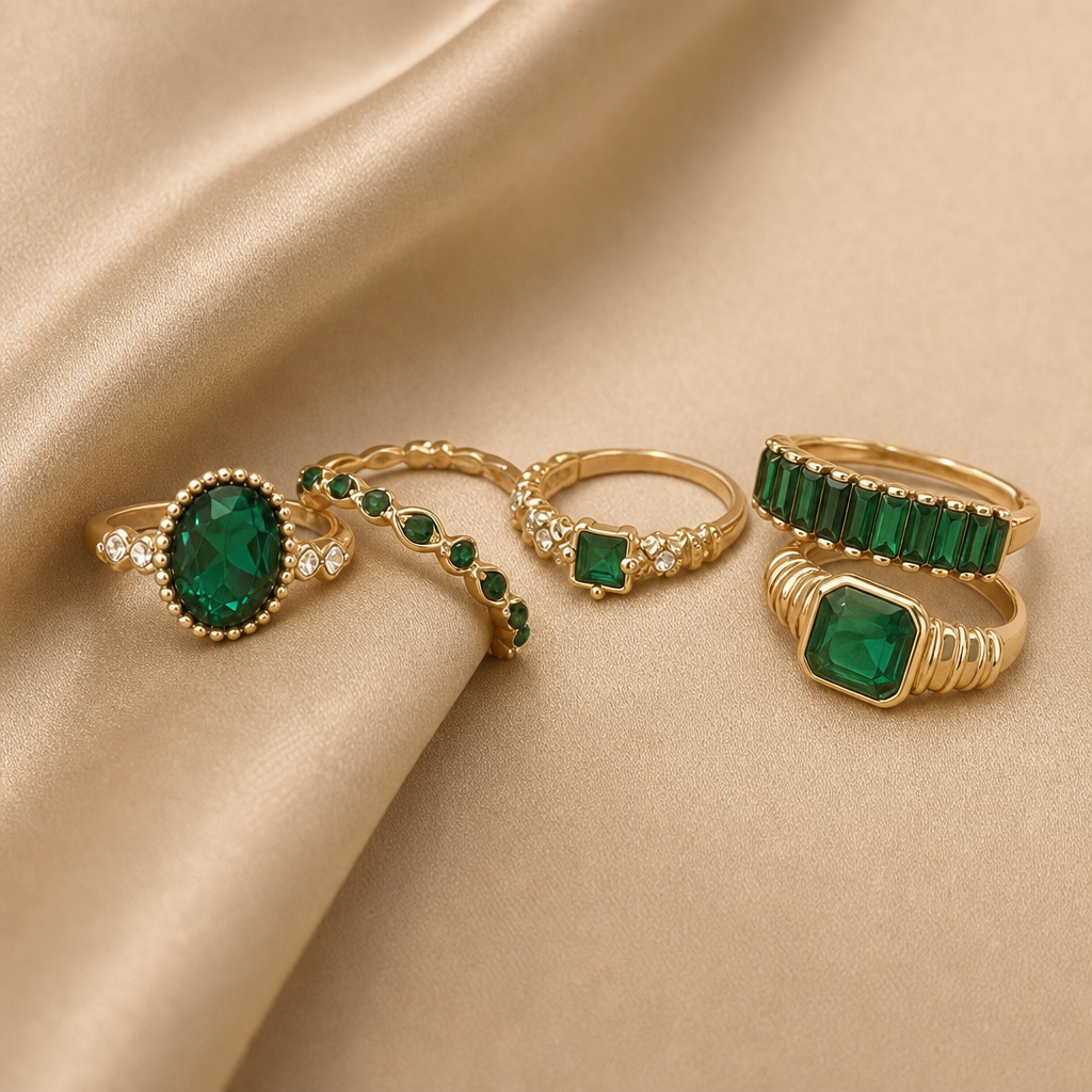 Emerald Ring Set (Gold)