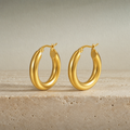 Chunky Tube Hoops (Gold)