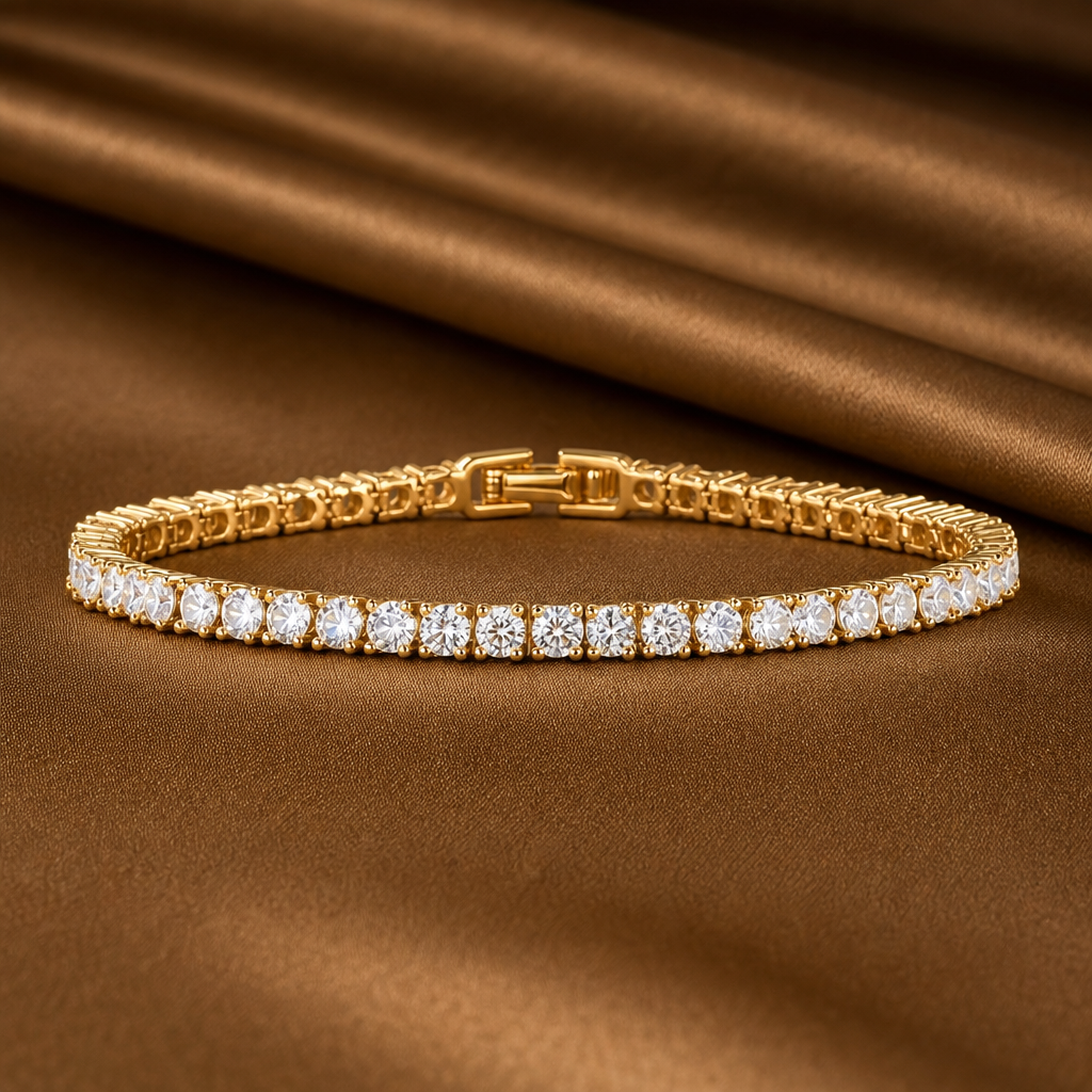Pavé Tennis Bracelet (Gold)
