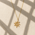 Sunburst Pendant Necklace (Gold)