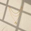 Three Layer Circle Necklace (Gold)