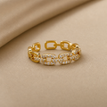 Chain Link Pavé Ring (Gold)