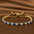 Sapphire Slider Tennis Bracelet (Gold)
