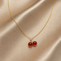 Cherry Pendant Necklace (Gold)