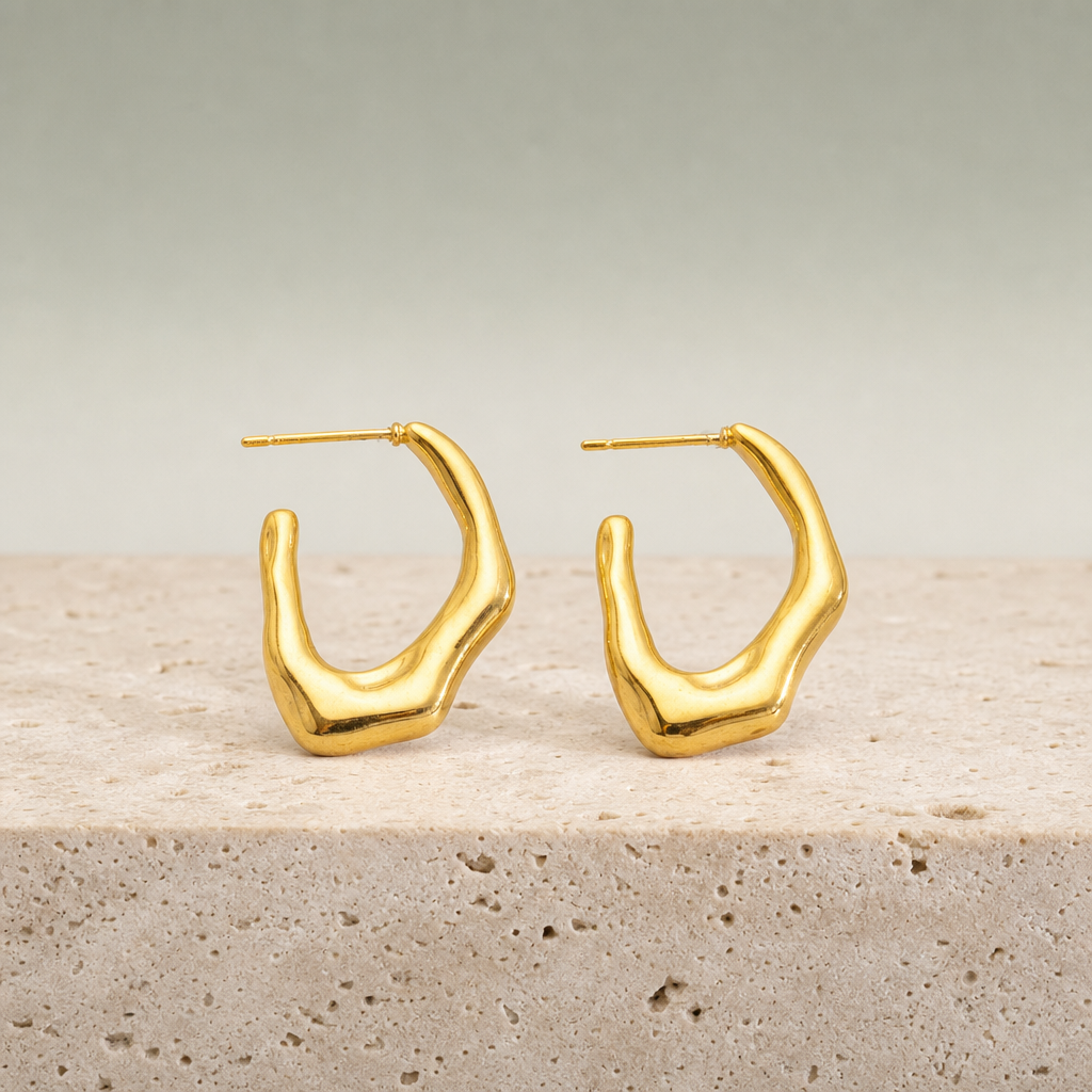 Organic Molten C-Hoops (Gold)