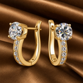 U-Shape Solitaire Huggies (Gold)