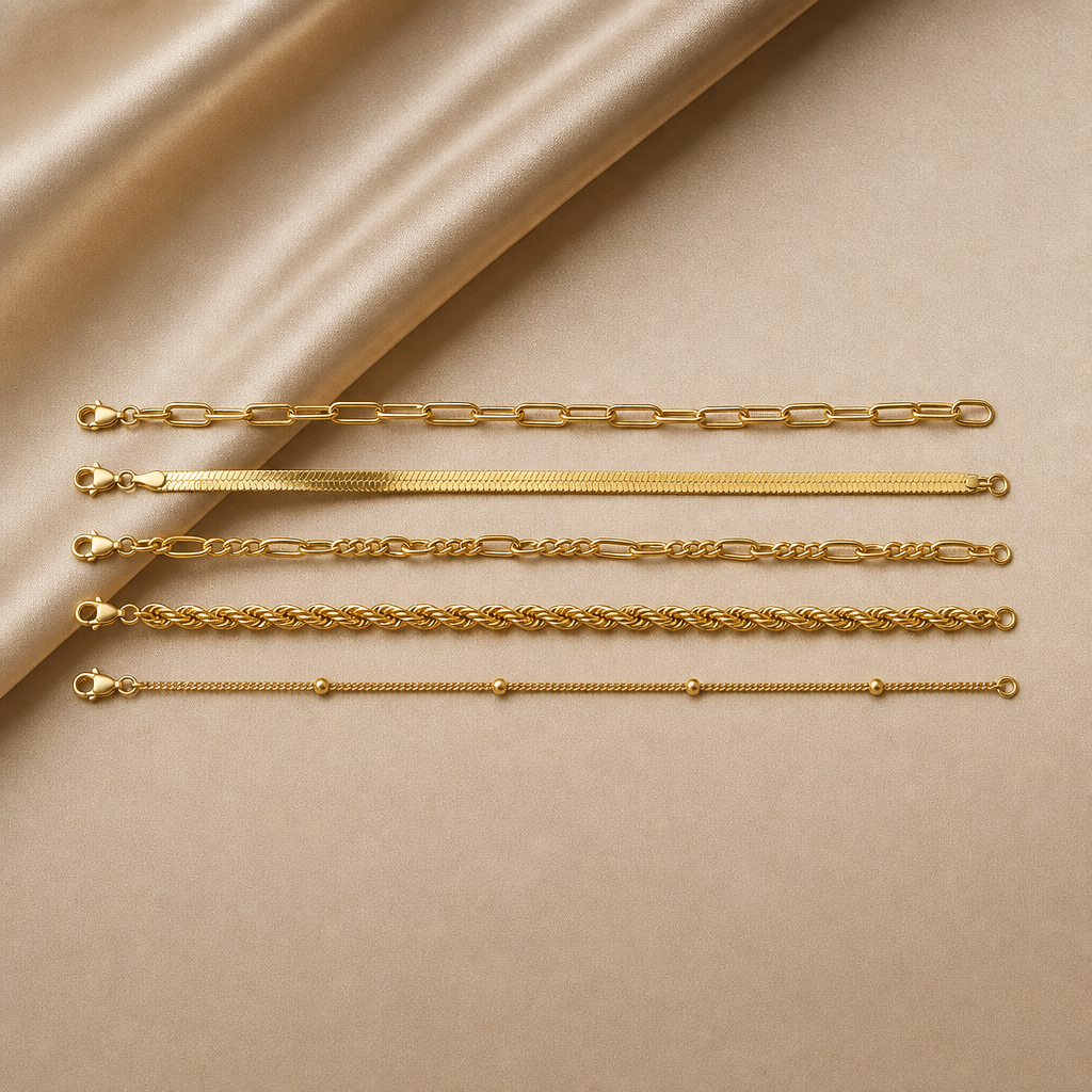 Five Chain Bracelet Stack Original (Gold)