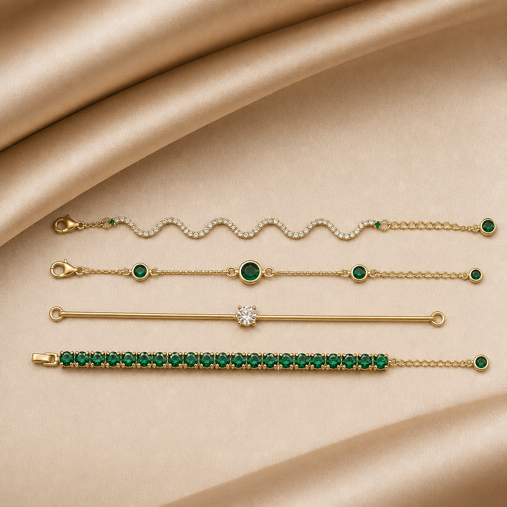 Emerald Bracelet Stack v2 (Gold)