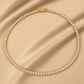Pavé Tennis Necklace (Gold)